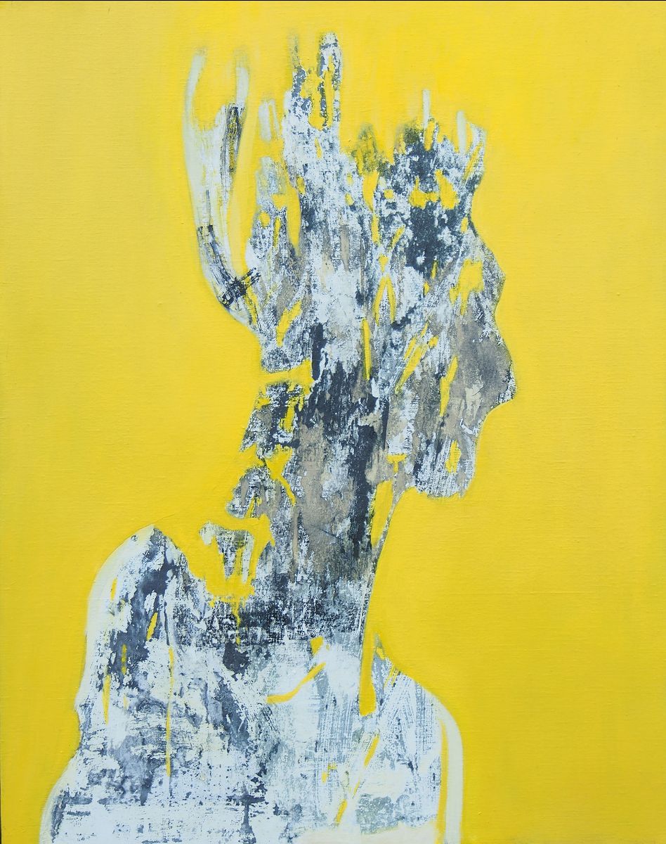 Créature jaune, Peinture à l'huile
 sur toile, 73x92 cm, 2021 © Anna Radecka