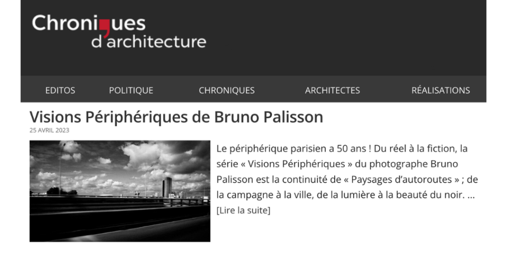 Screenshot Article Bruno Palisson Chroniques d'architecture