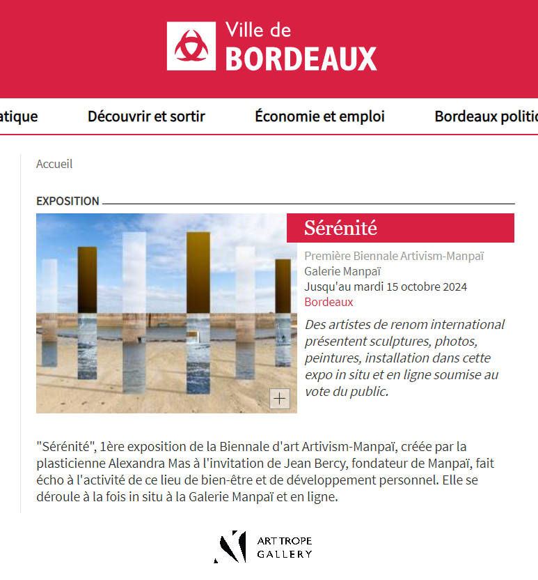 Retranscription de l’article “Exposition / Sérénité” publié par le site web de la ville de Bordeaux.