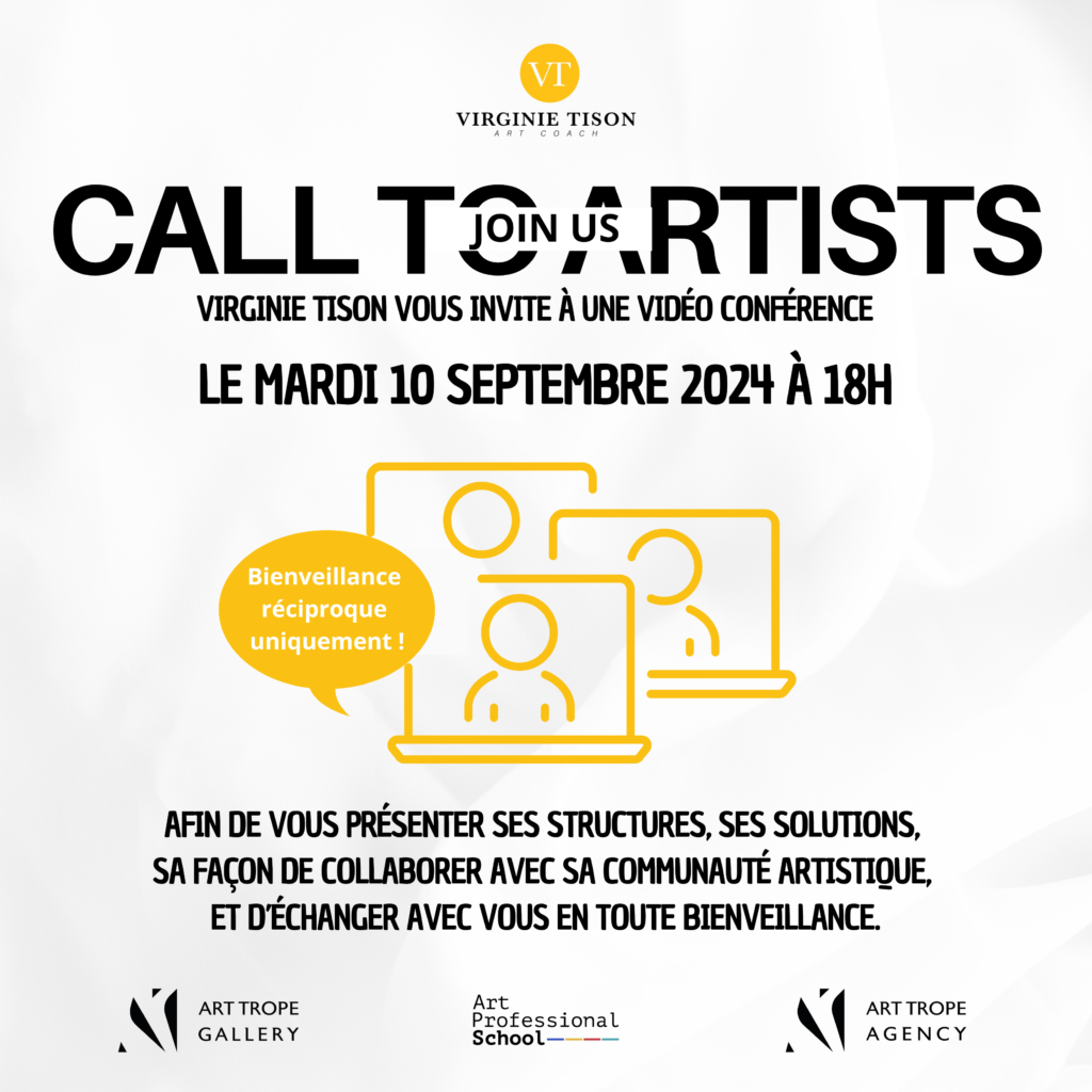 Call to artists vidéo Virginie Tison Art Coach, invitation à une conférence